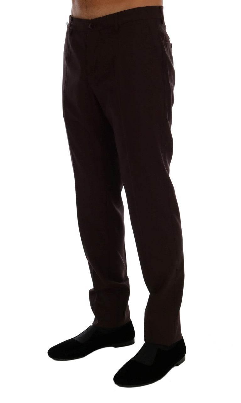 Dolce & Gabbana Elegant Slim Fit Formal Trousers in Purple - Hilstor