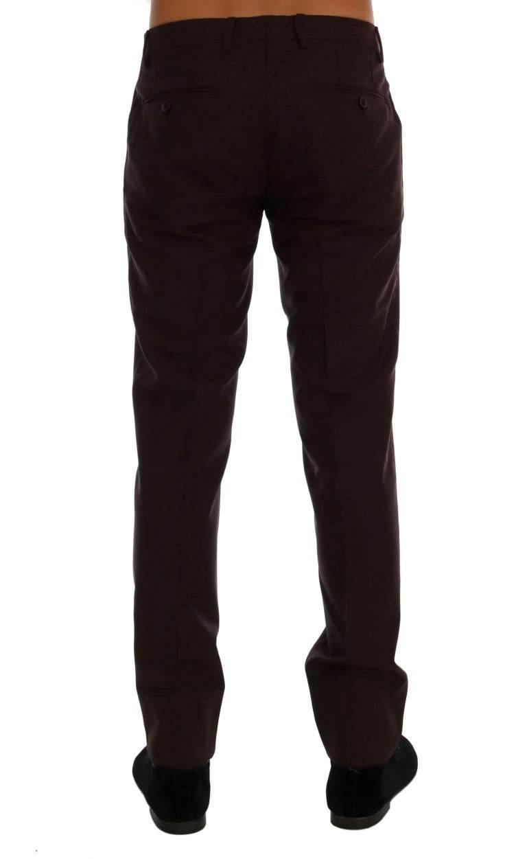 Dolce & Gabbana Elegant Slim Fit Formal Trousers in Purple - Hilstor