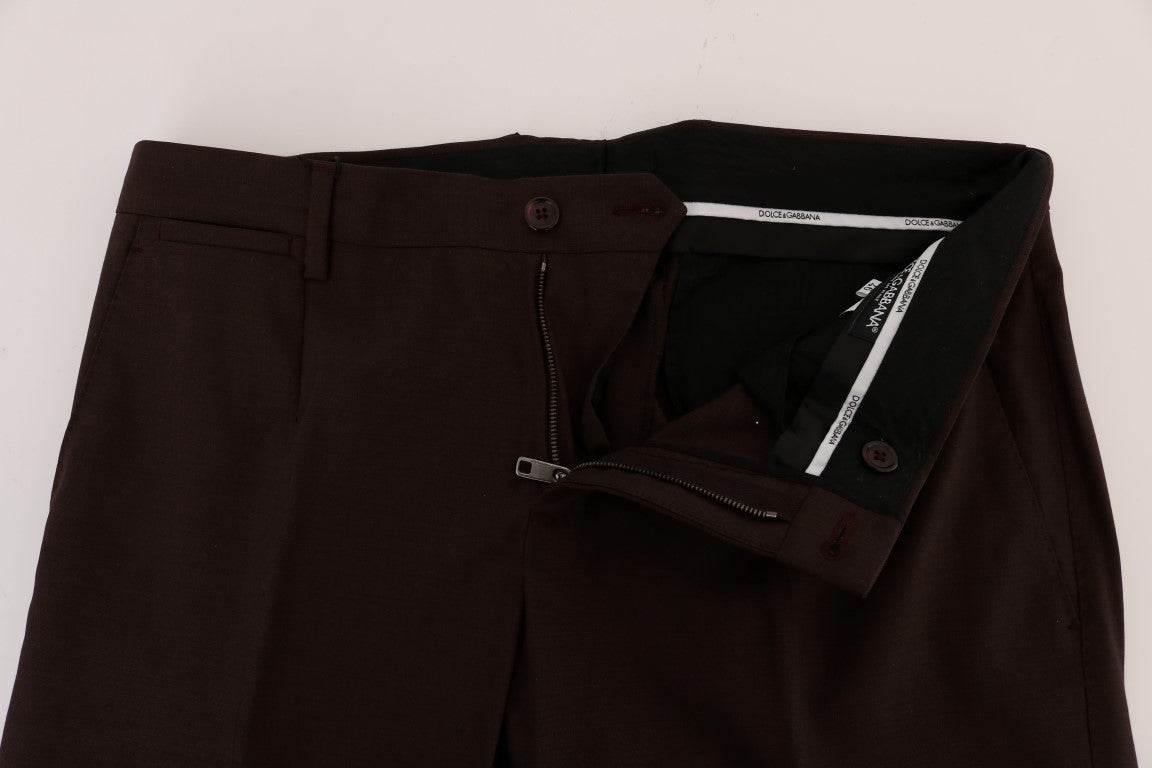 Dolce & Gabbana Elegant Slim Fit Formal Trousers in Purple - Hilstor