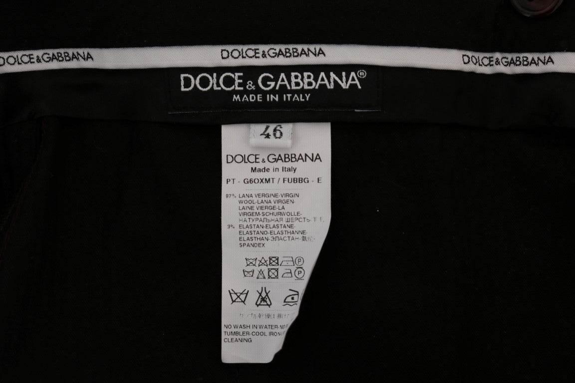 Dolce & Gabbana Elegant Slim Fit Formal Trousers in Purple - Hilstor