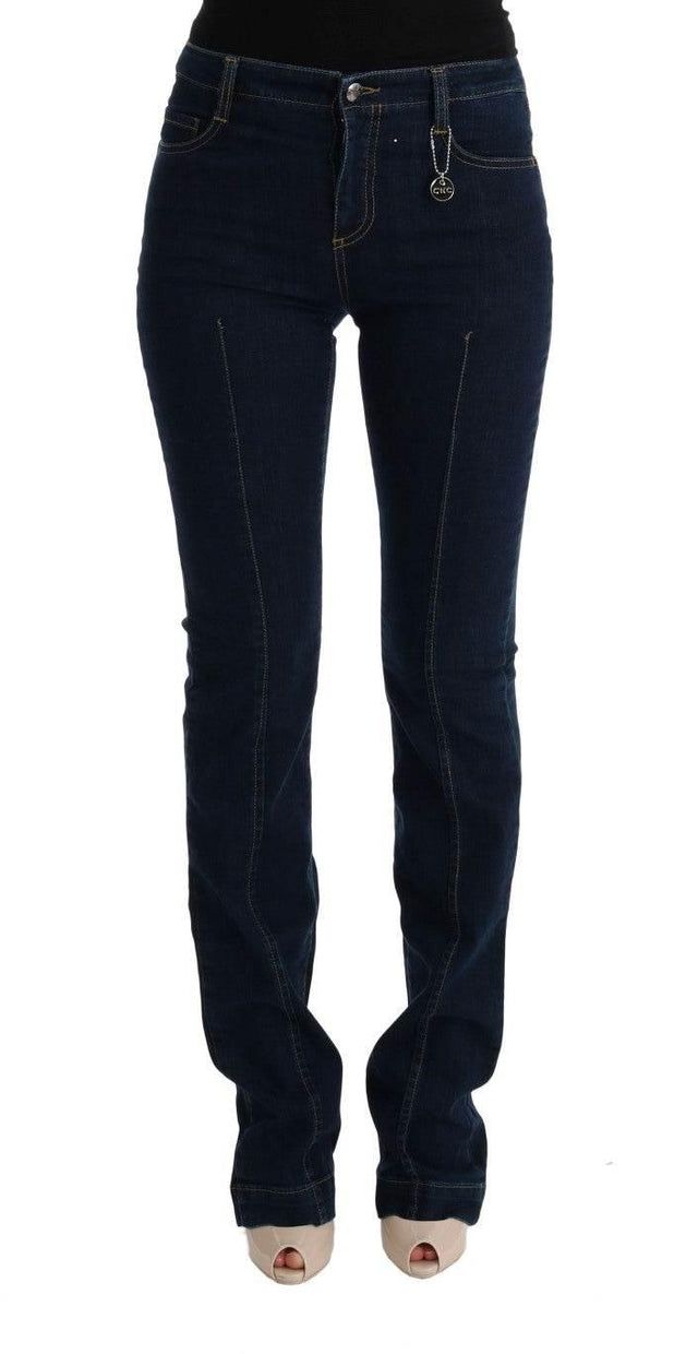 Costume National Blue Cotton Bootcut Flared Jeans - Hilstor