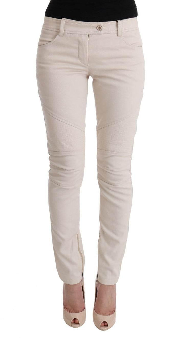 Ermanno Scervino White Slim Fit Casual Jeans - Hilstor