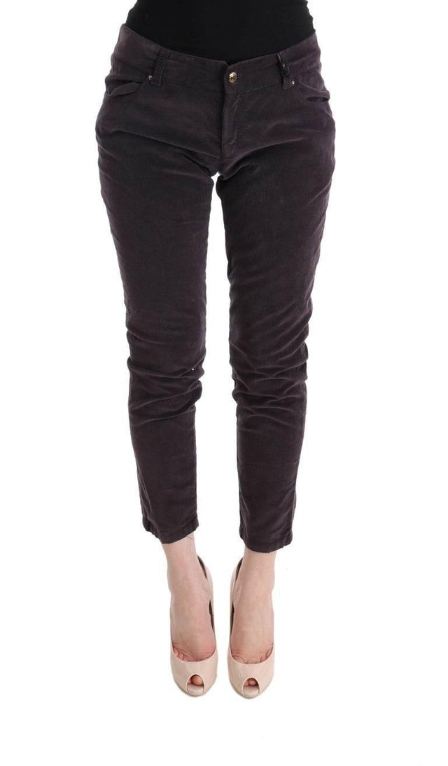 Ermanno Scervino Brown Cotton Cropped Casual Pants - Hilstor
