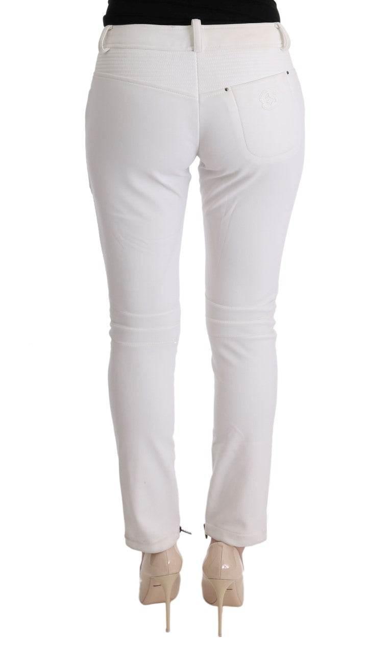 Ermanno Scervino White Cotton Slim Fit Casual Pants - Hilstor