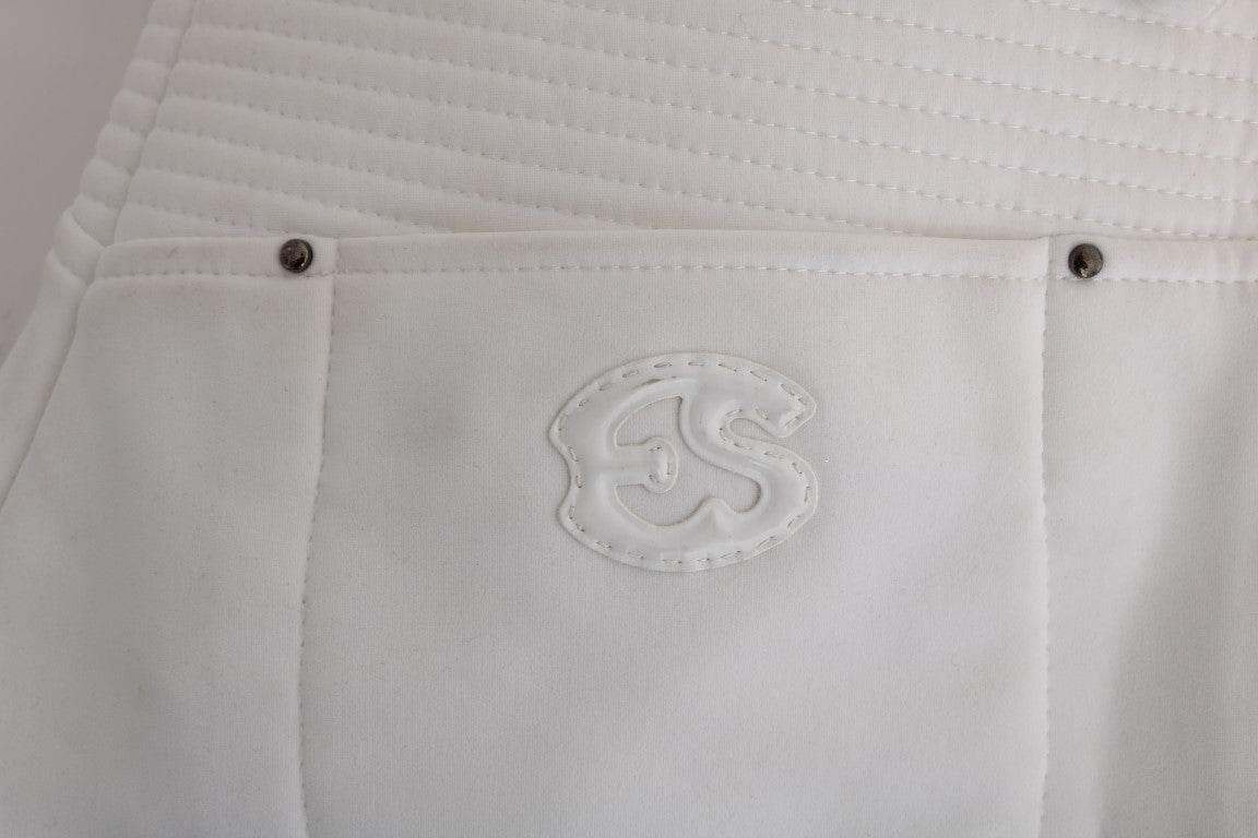 Ermanno Scervino White Cotton Slim Fit Casual Pants - Hilstor