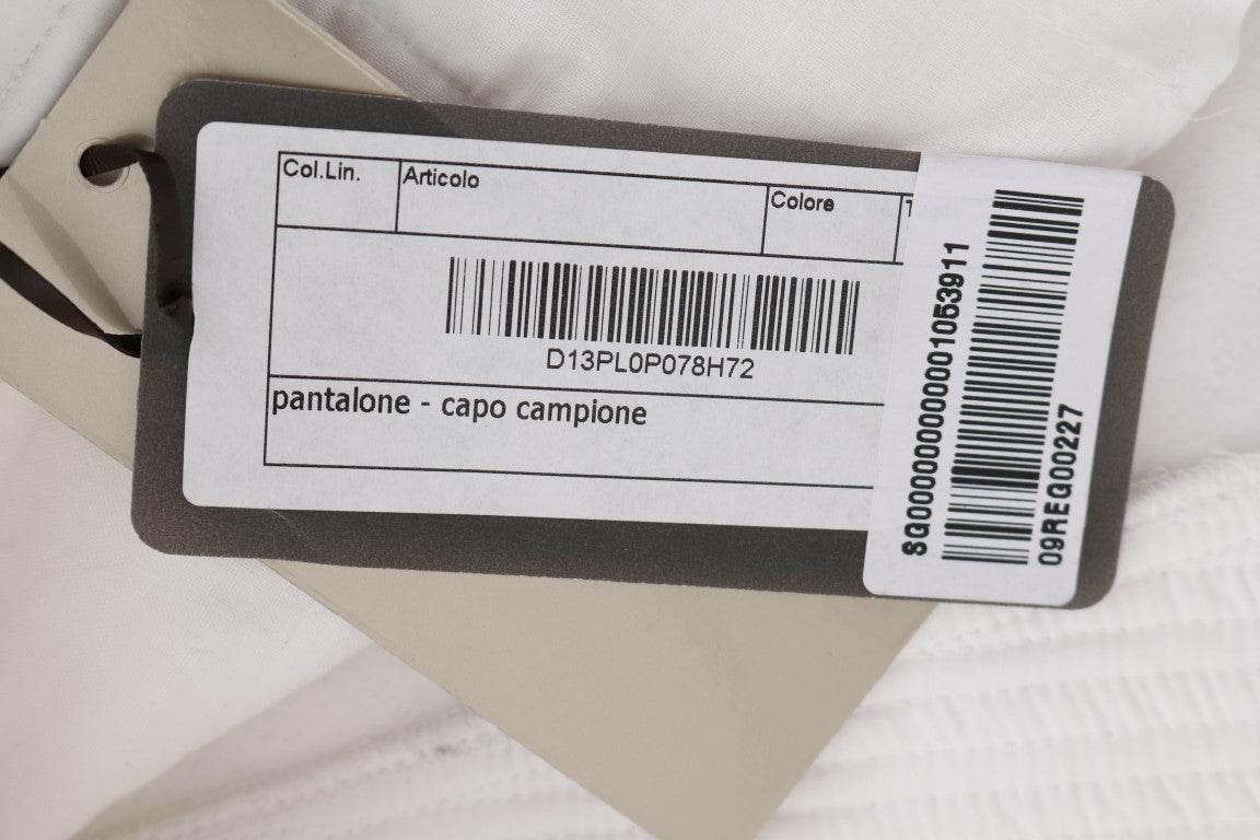 Ermanno Scervino White Cotton Slim Fit Casual Pants - Hilstor