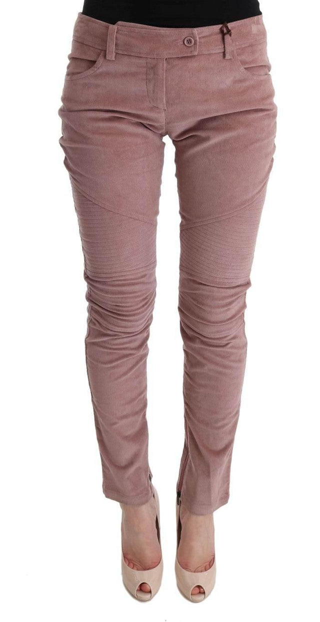 Ermanno Scervino Pink Velvet Cropped Casual Pants - Hilstor