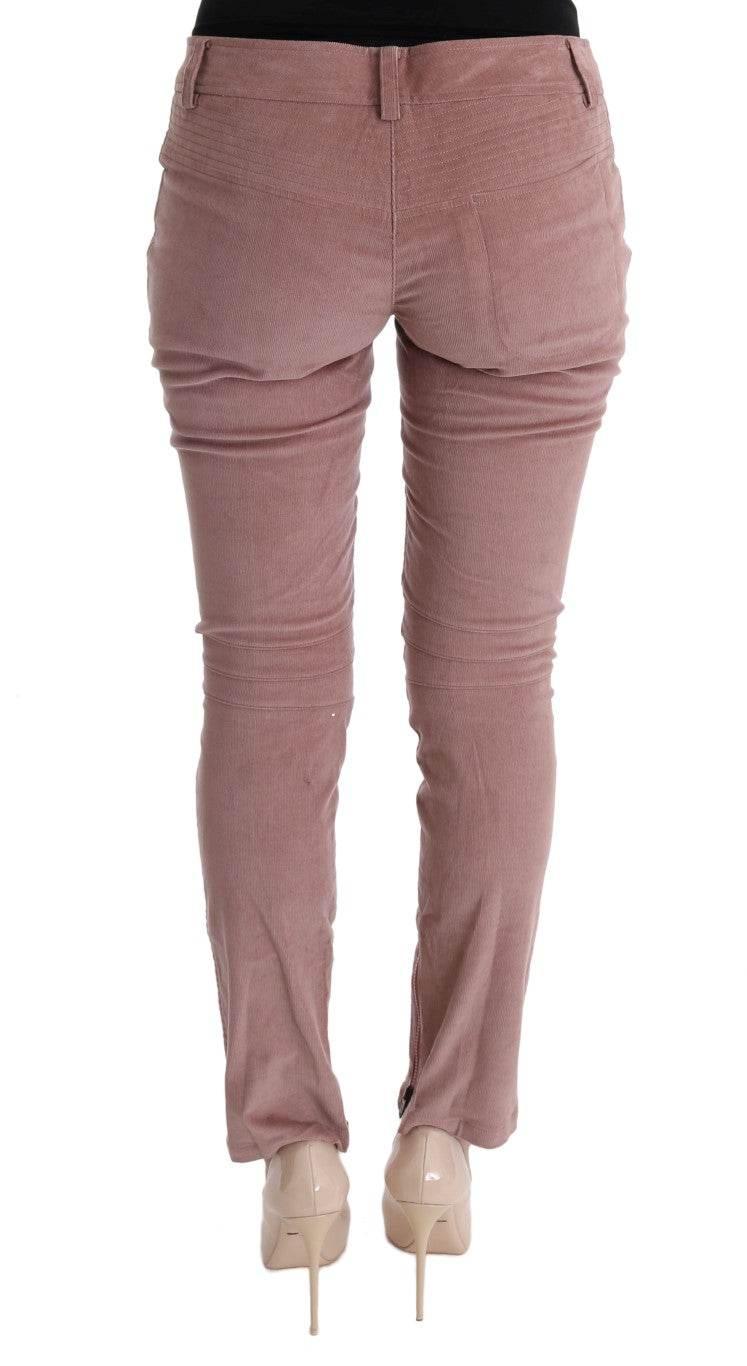 Ermanno Scervino Pink Velvet Cropped Casual Pants - Hilstor