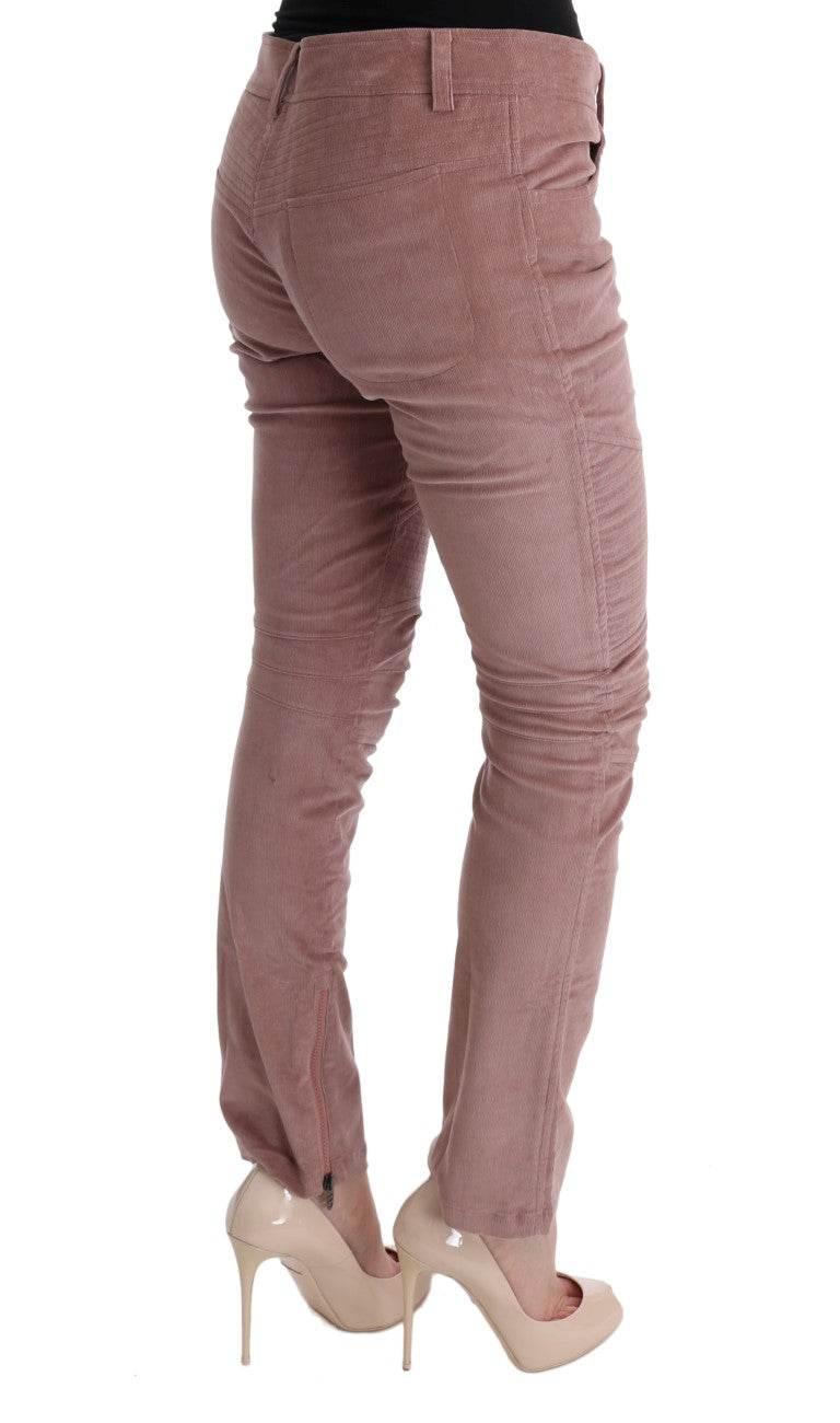Ermanno Scervino Pink Velvet Cropped Casual Pants - Hilstor