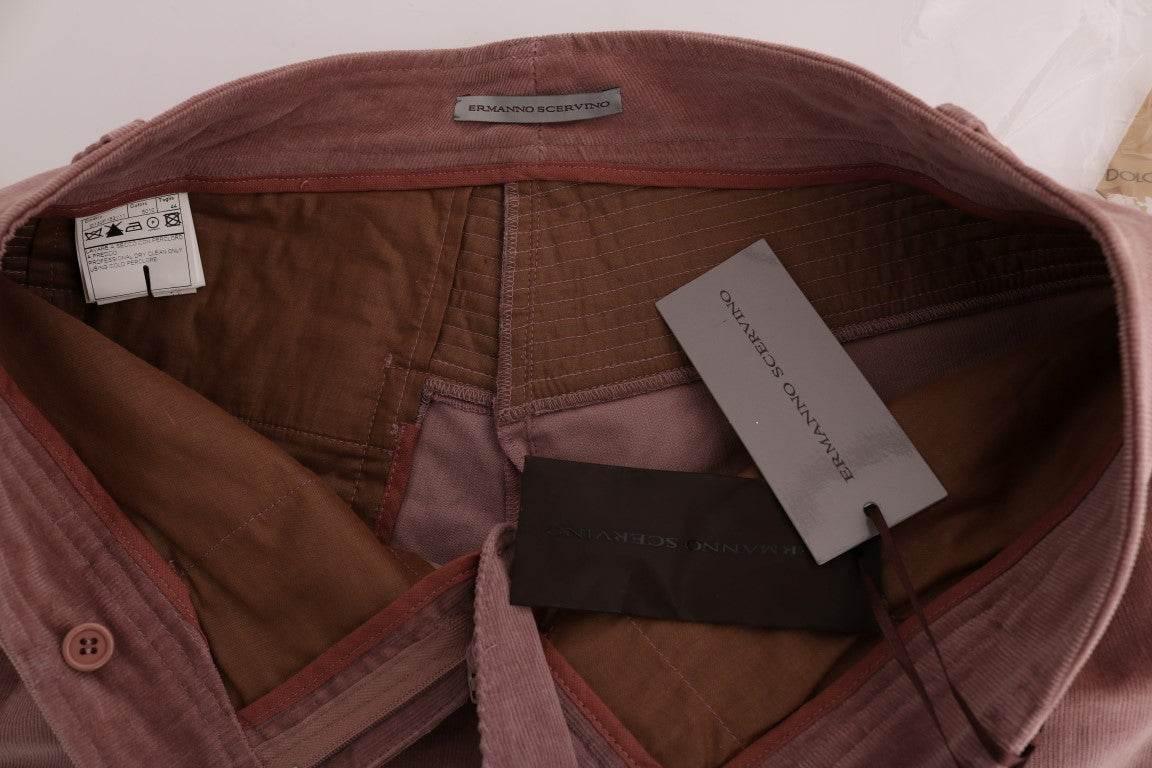 Ermanno Scervino Pink Velvet Cropped Casual Pants - Hilstor