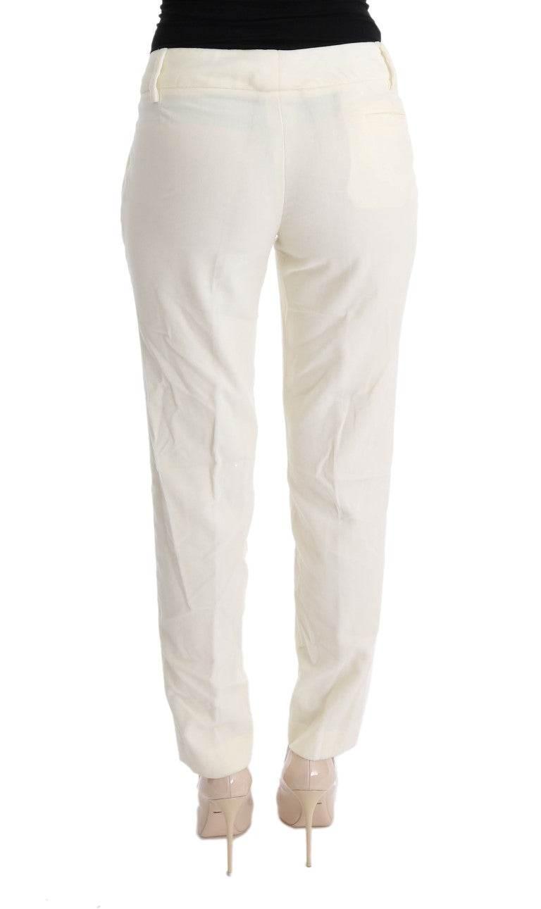 Ermanno Scervino White Cotton Regular Fit Casual Pants - Hilstor