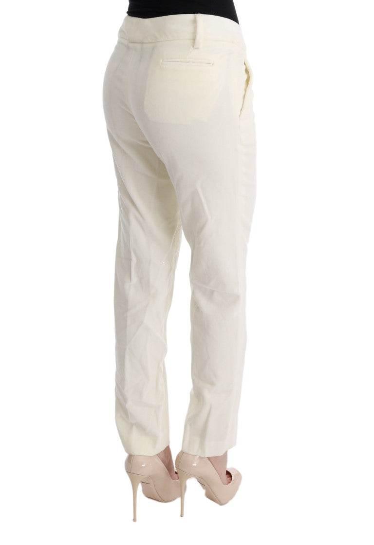 Ermanno Scervino White Cotton Regular Fit Casual Pants - Hilstor