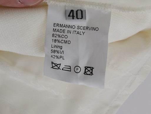 Ermanno Scervino White Cotton Regular Fit Casual Pants - Hilstor