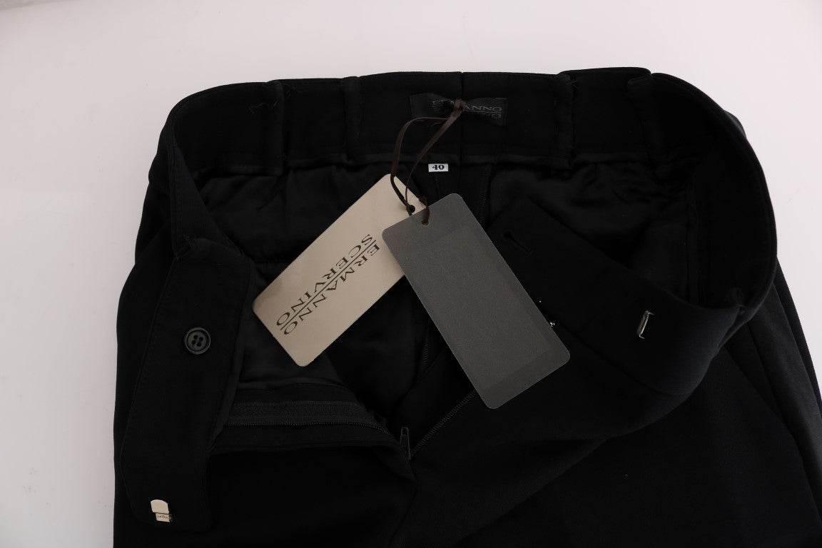 Ermanno Scervino Black Viscose Flare Bootcut Pants - Hilstor