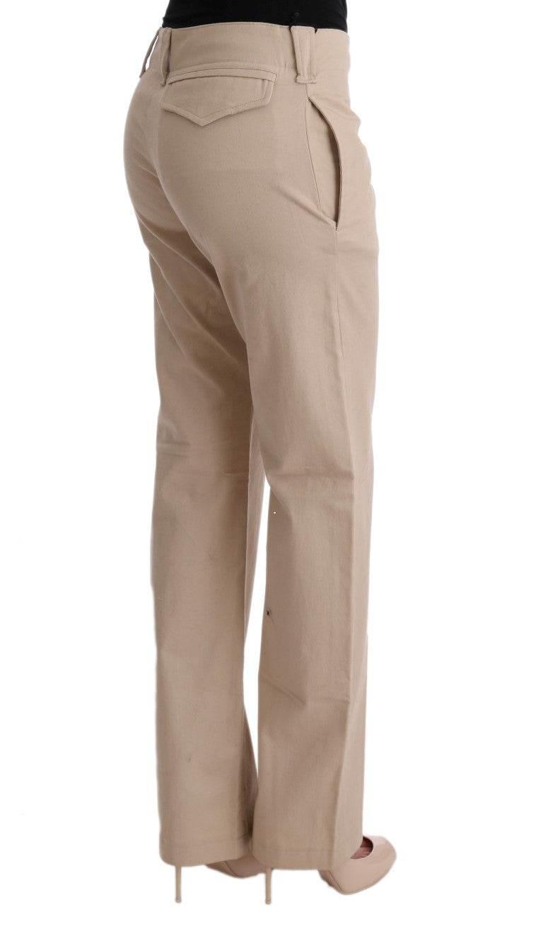 Ermanno Scervino Beige Cotton Wool Regular Fit Pants - Hilstor