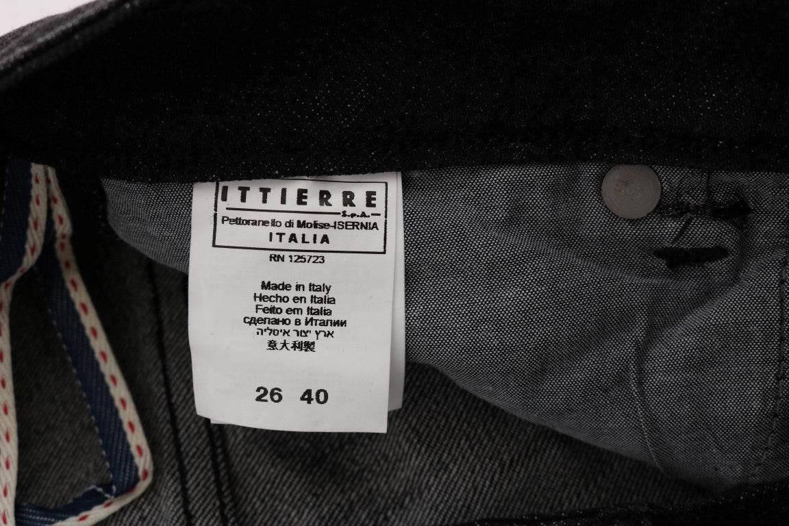Acht Black Denim Cotton Bottoms Slim Fit Jeans - Hilstor