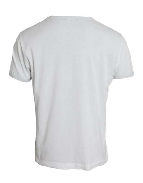 Dolce & Gabbana White Cotton Round Neck Short Sleeve T-shirt - Hilstor