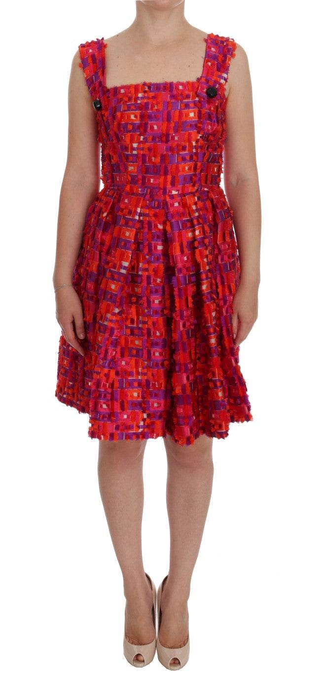 Dolce & Gabbana Pink Patterned A-line Above Knees Dress - Hilstor