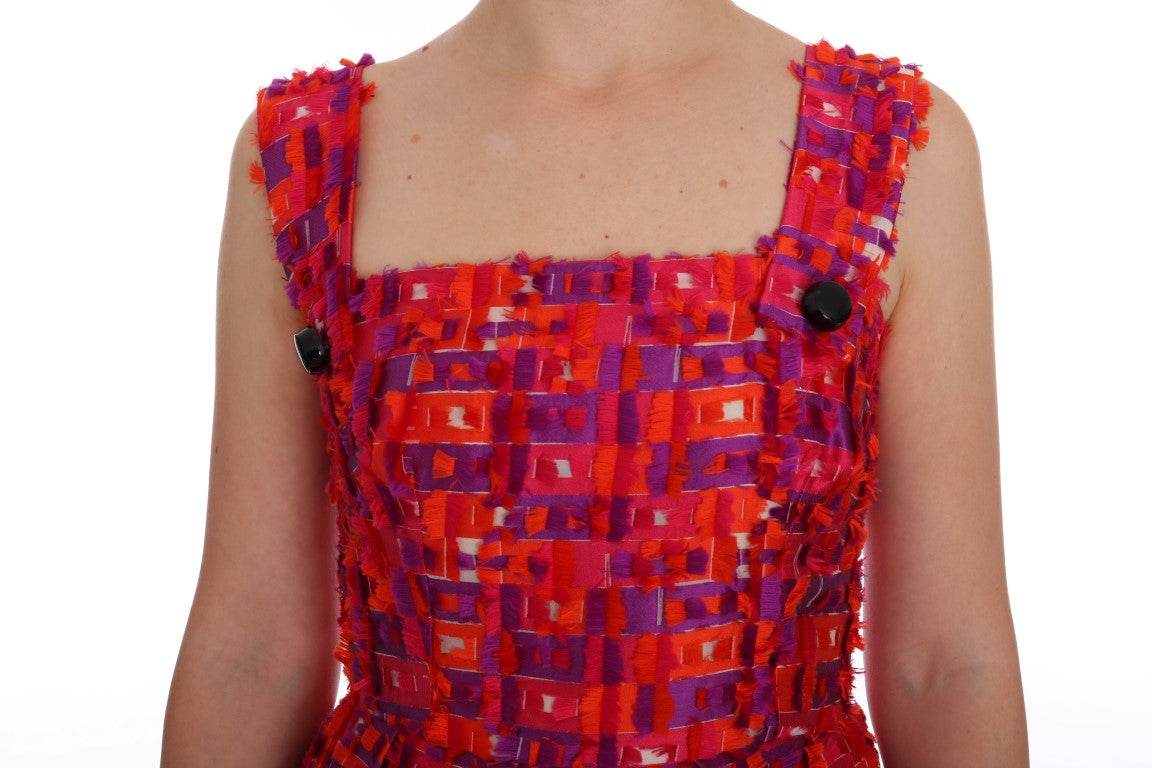 Dolce & Gabbana Pink Patterned A-line Above Knees Dress - Hilstor