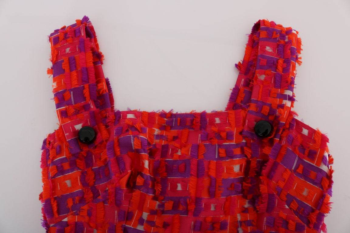 Dolce & Gabbana Pink Patterned A-line Above Knees Dress - Hilstor