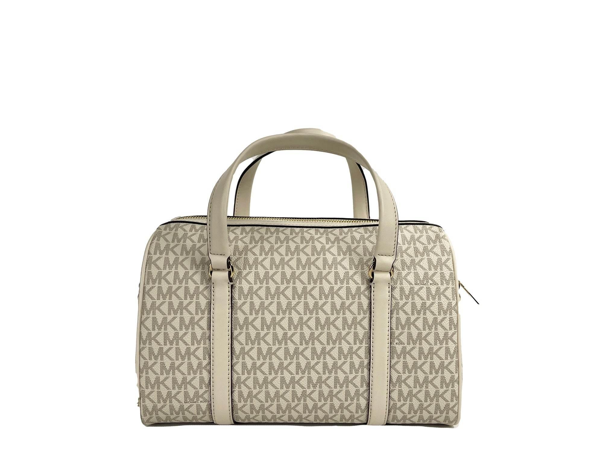 Michael Kors Travel Medium Duffle Satchel Crossbody Bag Purse Cream - Hilstor