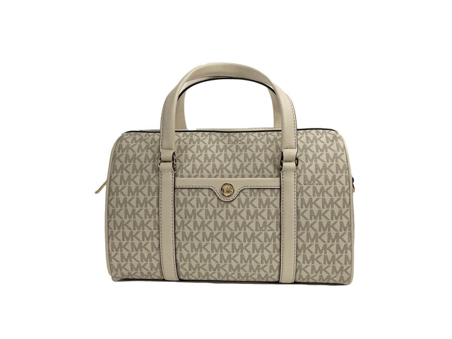 Michael Kors Travel Medium Duffle Satchel Crossbody Bag Purse Cream - Hilstor