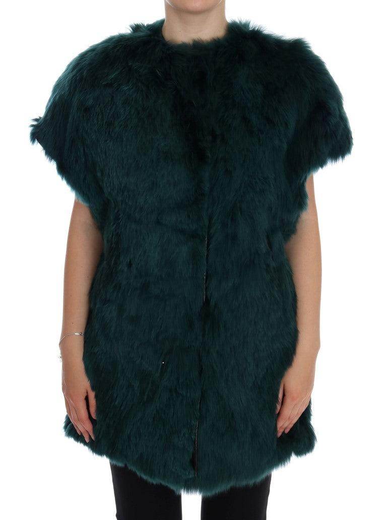 Dolce & Gabbana Green Alpaca Fur Vest Sleeveless Jacket - Hilstor