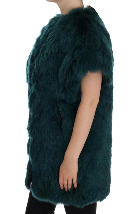 Dolce & Gabbana Green Alpaca Fur Vest Sleeveless Jacket - Hilstor