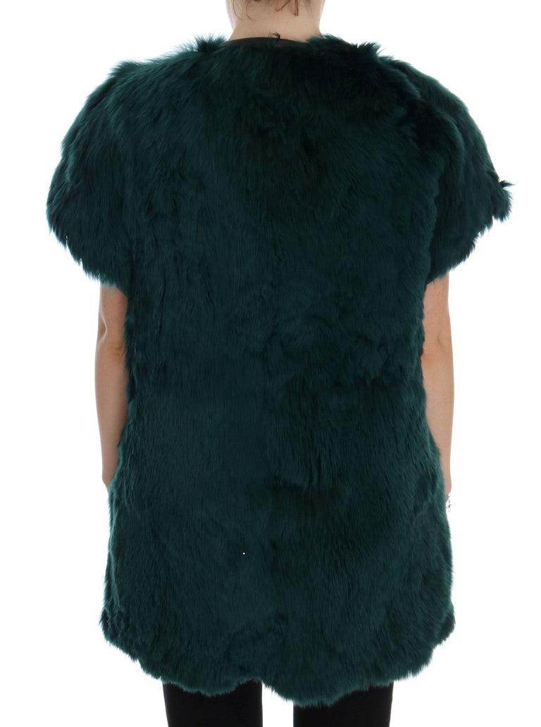 Dolce & Gabbana Green Alpaca Fur Vest Sleeveless Jacket - Hilstor