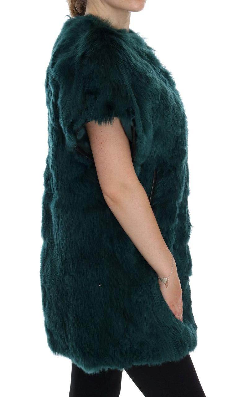 Dolce & Gabbana Green Alpaca Fur Vest Sleeveless Jacket - Hilstor