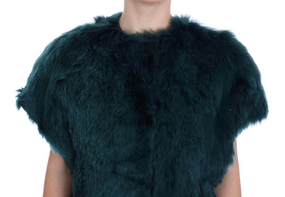 Dolce & Gabbana Green Alpaca Fur Vest Sleeveless Jacket - Hilstor