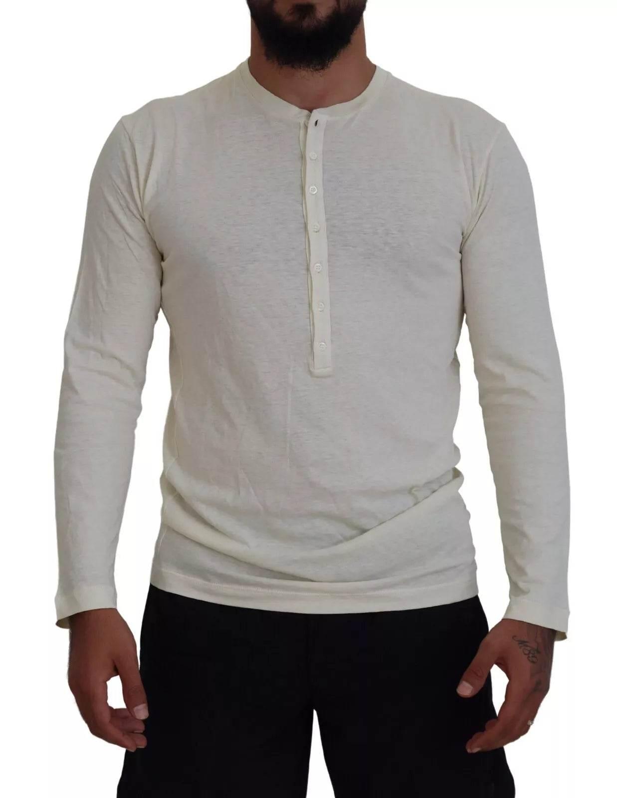 Dsquared² Beige Cotton Linen Long Sleeves Pullover Sweater - Hilstor