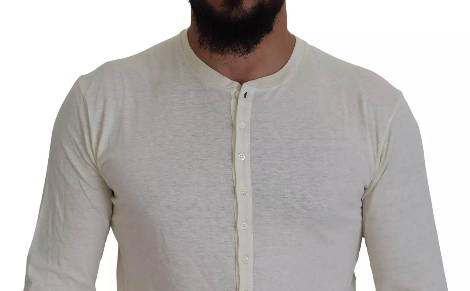 Dsquared² Beige Cotton Linen Long Sleeves Pullover Sweater - Hilstor