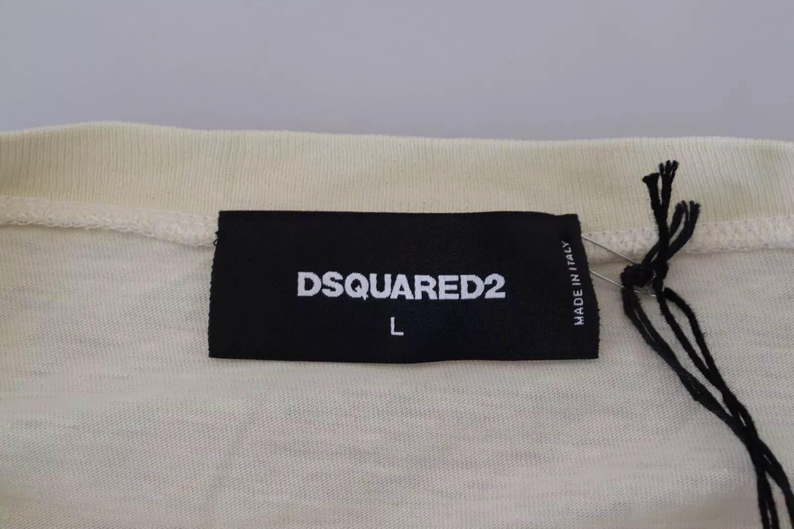 Dsquared² Beige Cotton Linen Long Sleeves Pullover Sweater - Hilstor