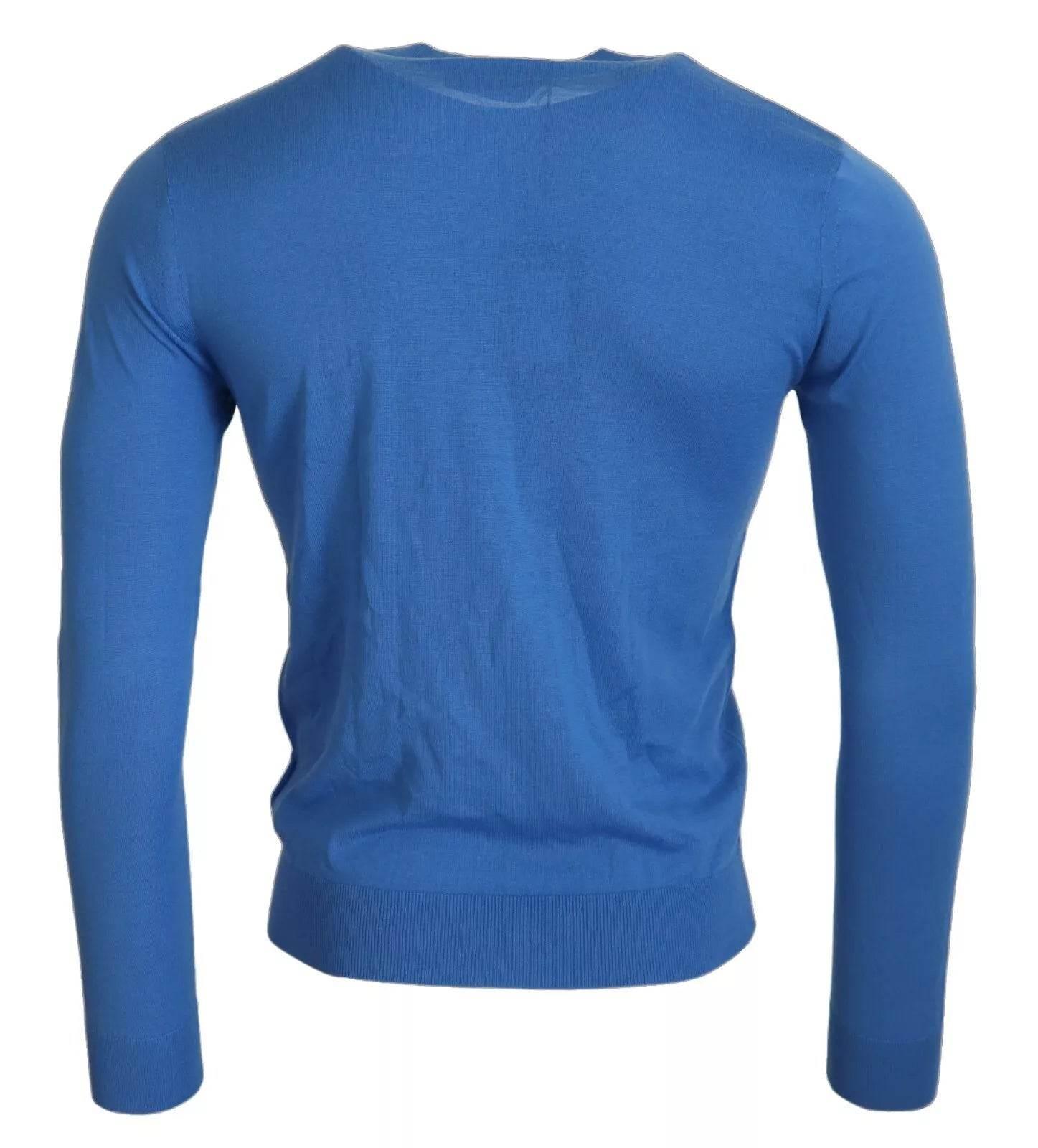 Dsquared² Blue Wool Long Sleeves Crewneck Pullover Sweater - Hilstor
