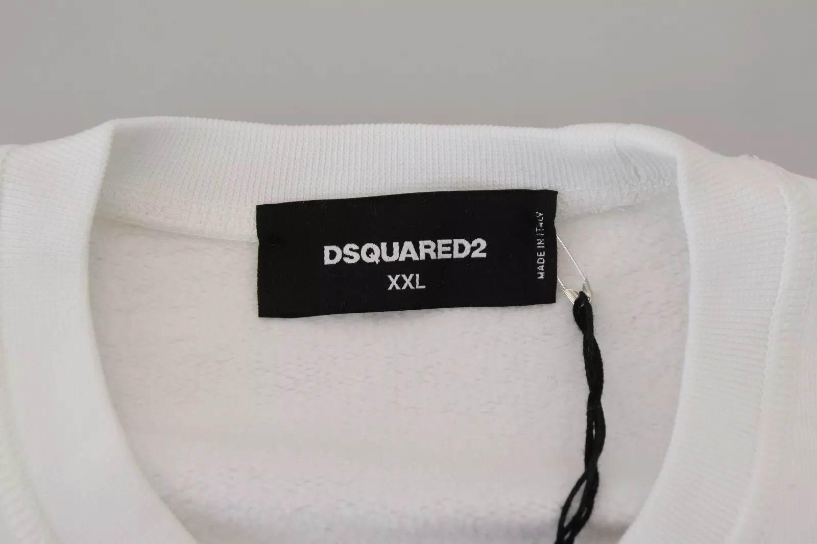Dsquared² White Embroidered Crewneck Sweatshirt Sweater - Hilstor