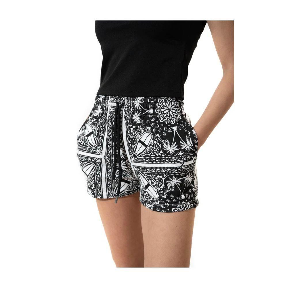 Comme Des Fuckdown Chic Monochrome Palms Cotton Shorts - Hilstor