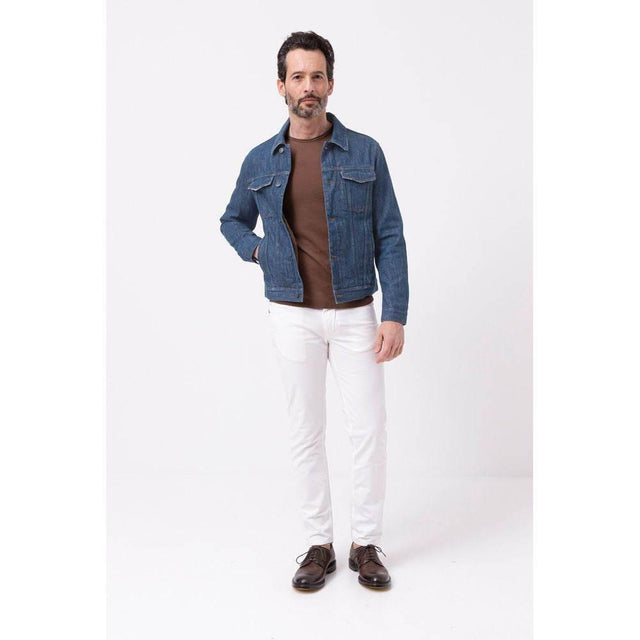 Don The Fuller Blue Cotton Men Jacket - Hilstor