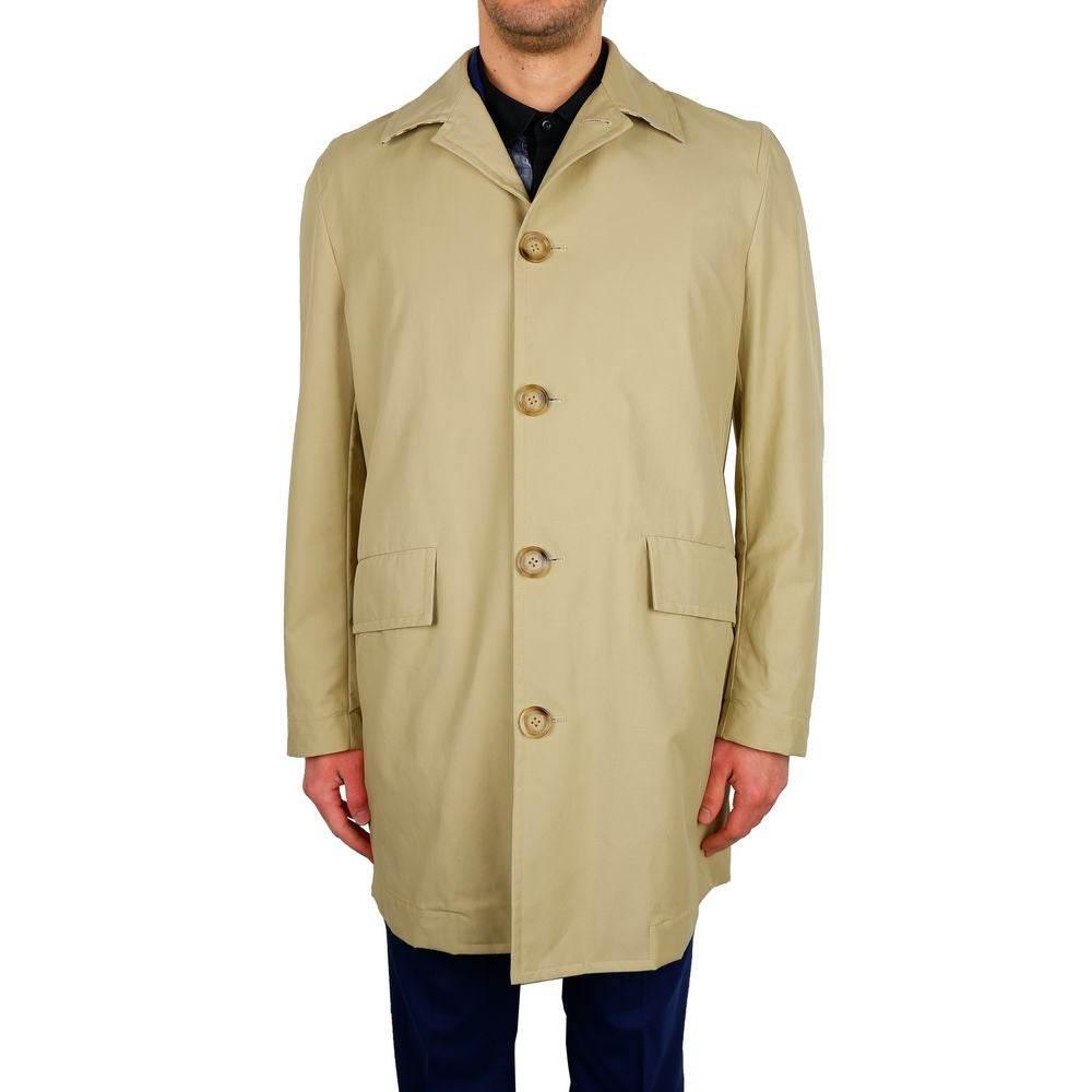 Aquascutum Beige Cotton Men Trench Coat - Hilstor