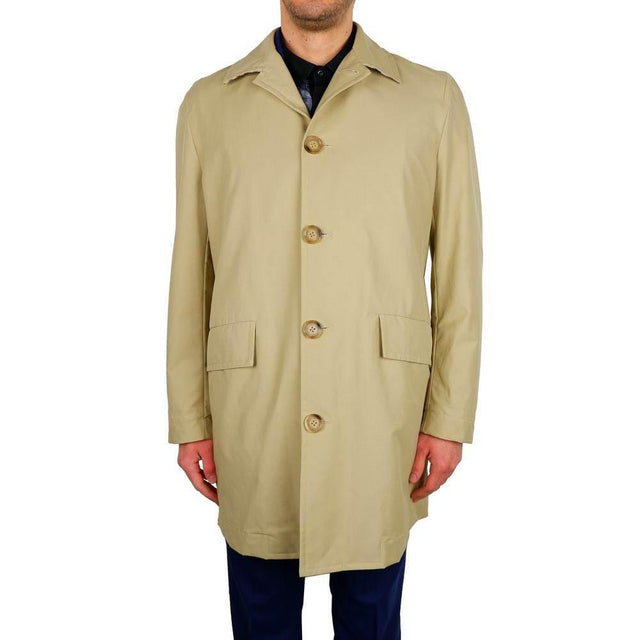 Aquascutum Beige Cotton Men Trench Coat - Hilstor