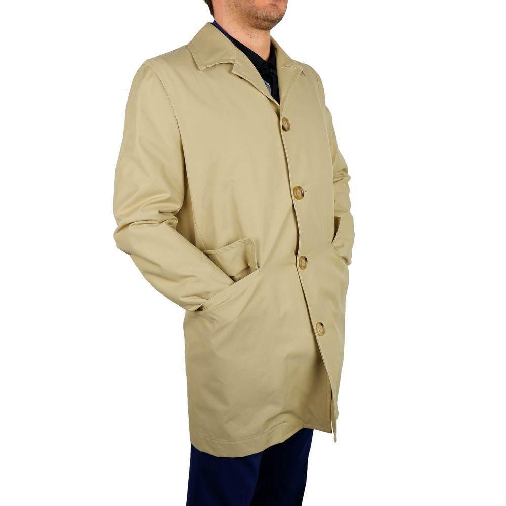 Aquascutum Beige Cotton Men Trench Coat - Hilstor
