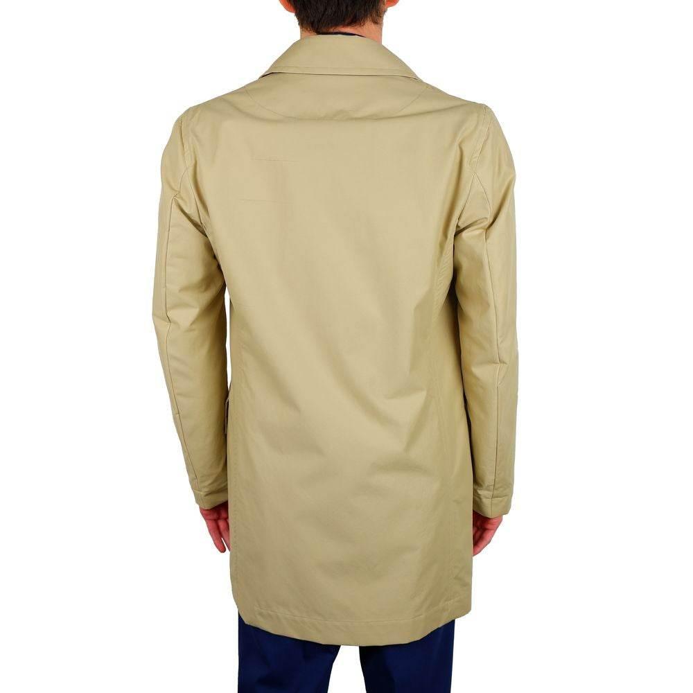 Aquascutum Beige Cotton Men Trench Coat - Hilstor