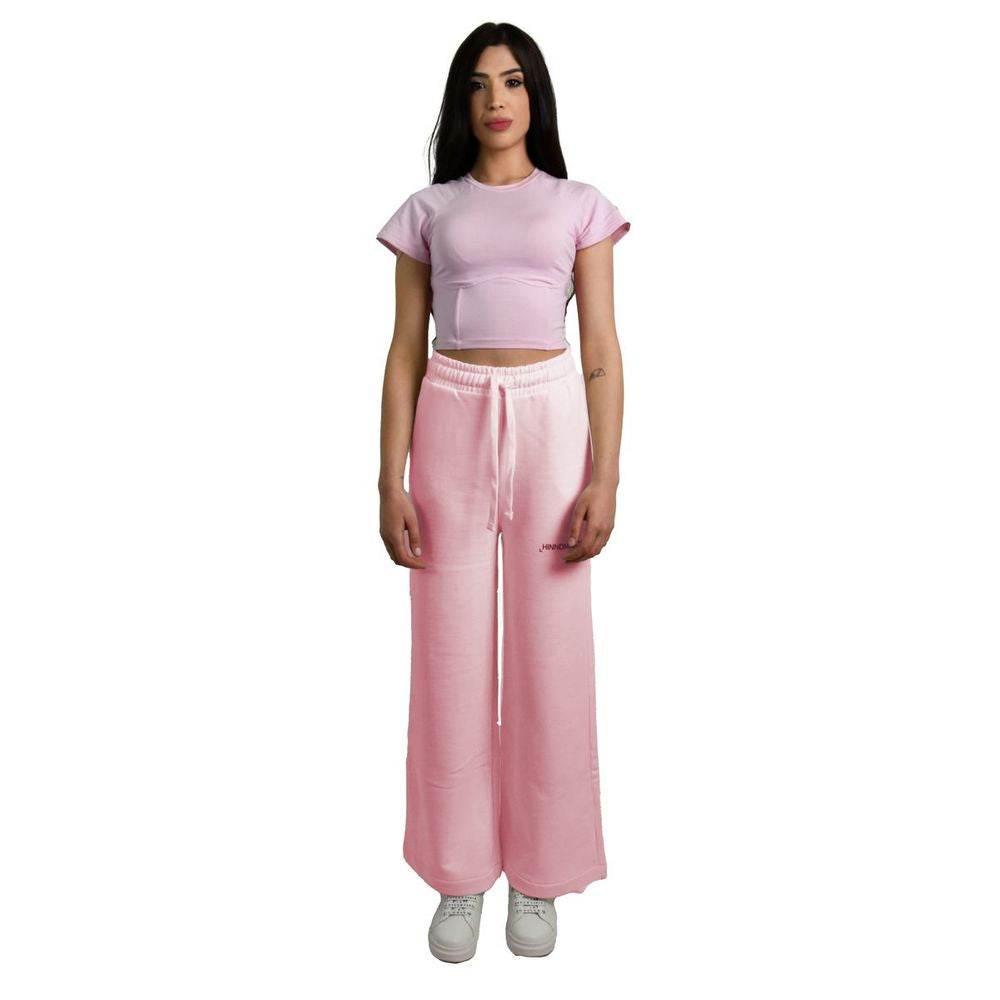 Hinnominate Pink Cotton Women Palazzo Pants - Hilstor