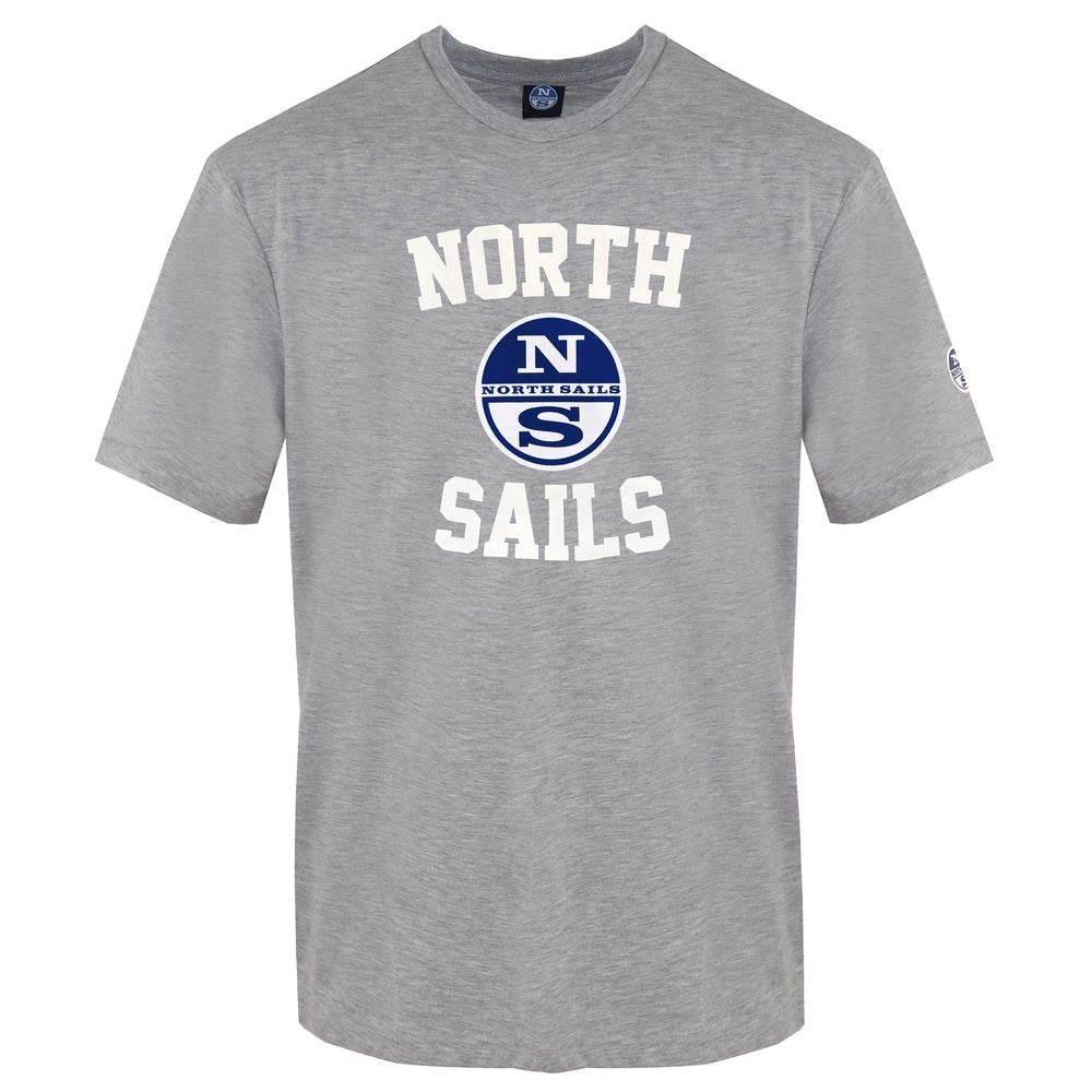 North Sails Gray Cotton Men T-Shirt - Hilstor