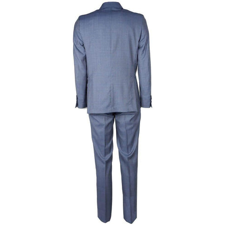 Made in Italy Blue Wool Men Suit Jacket Trouser Combo - Hilstor