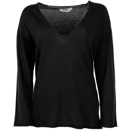 Alpha Studio Black Cotton Sweater - Hilstor