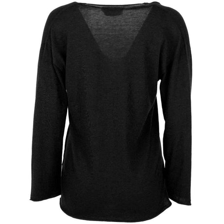 Alpha Studio Black Cotton Sweater - Hilstor