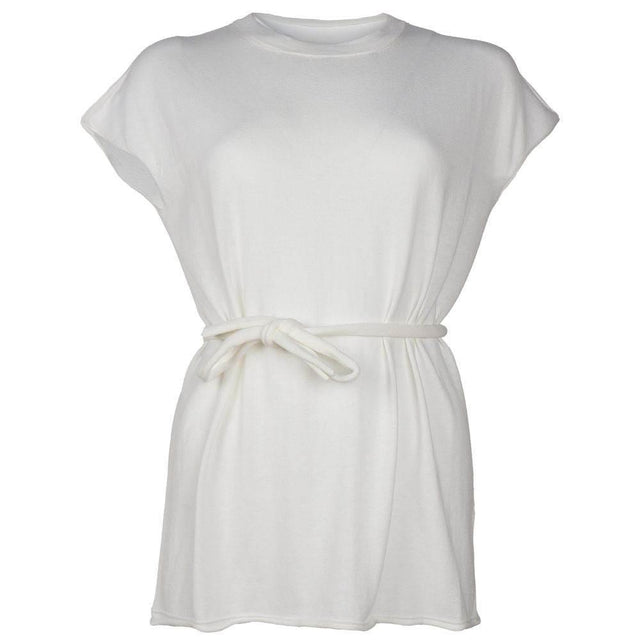 Alpha Studio White Cotton Dress - Hilstor