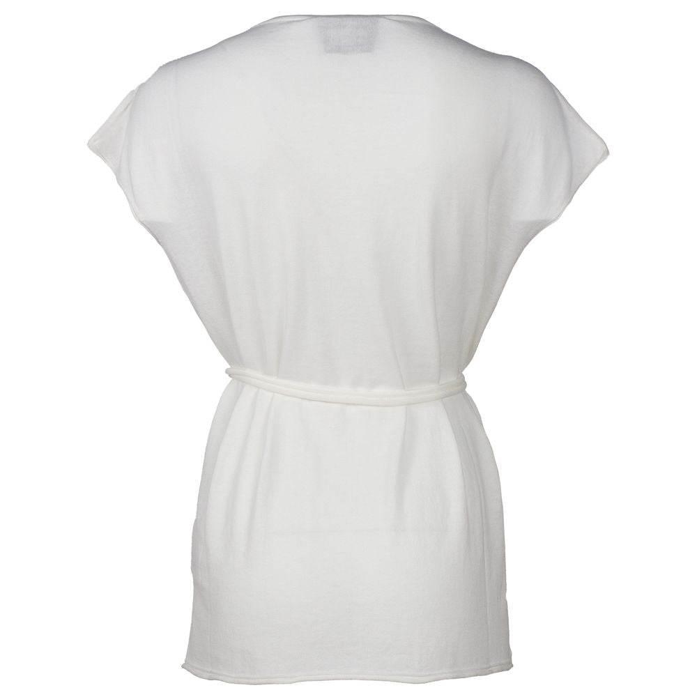 Alpha Studio White Cotton Dress - Hilstor