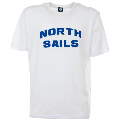 North Sails Elegant White Cotton Tee with Bold Blue Logo - Hilstor
